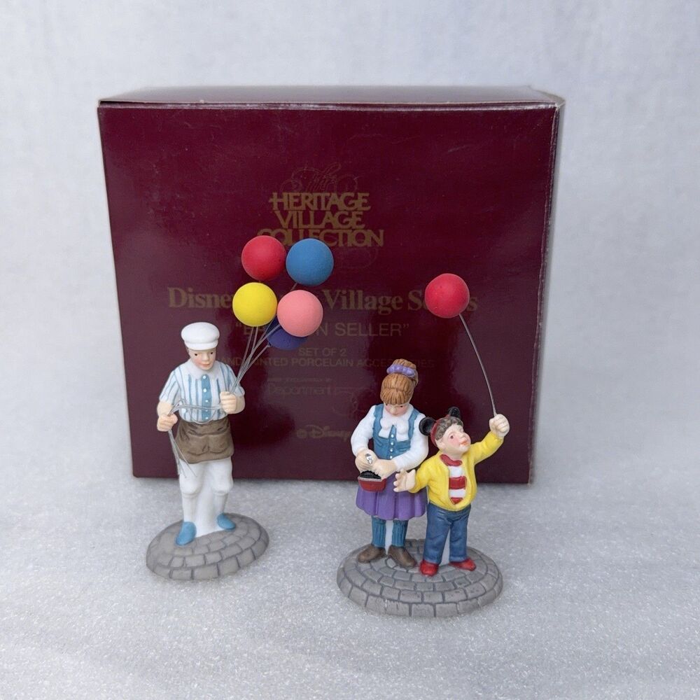Department 56 Disney Parks Village Series Balloon Seller & Kids 2 Pieces #5353-9